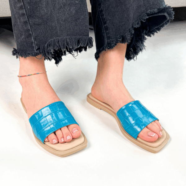 Flat Lesly Croco Esmeralda